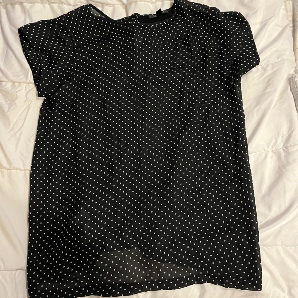 MNG Suit black and white polka dot top